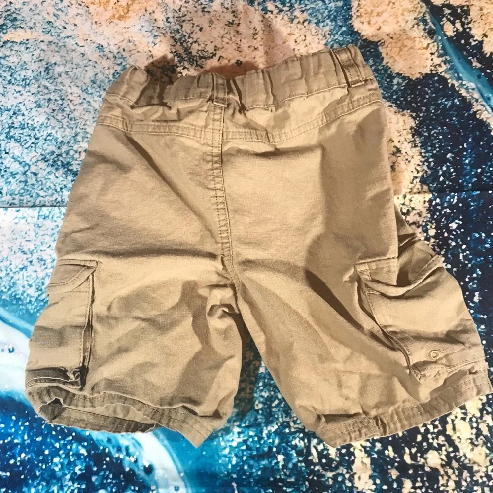 Disney Vintage Mickey Mouse Logo Licensed Khaki Cargo Shorts 5T